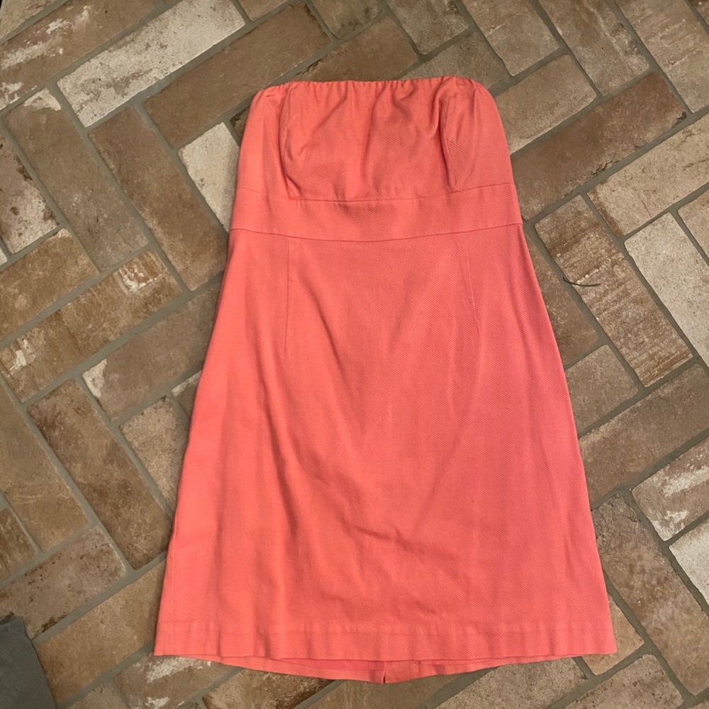 Pastel pink strapless dress